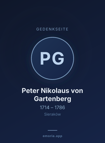 Gedenkportrait von Peter Nikolaus von Gartenberg