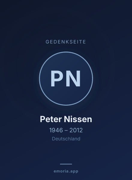 Gedenkportrait von Peter Nissen