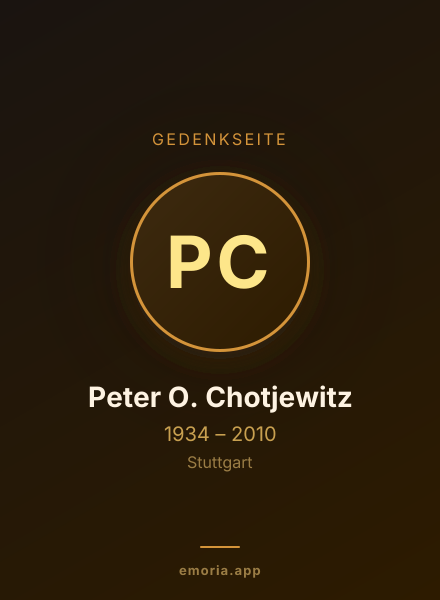 Gedenkportrait von Peter O. Chotjewitz