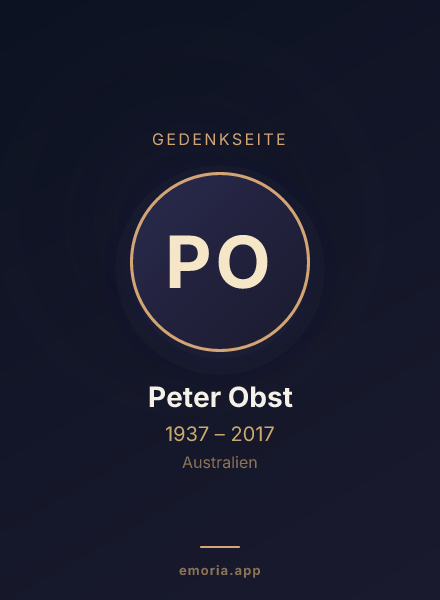 Gedenkportrait von Peter Obst