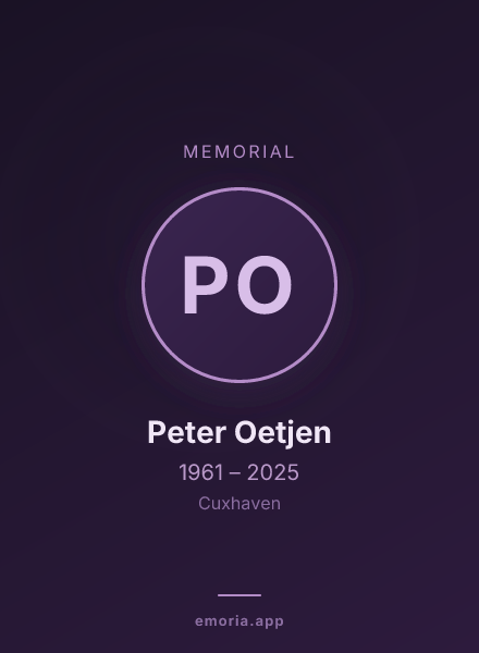 Memorial portrait of Peter Oetjen