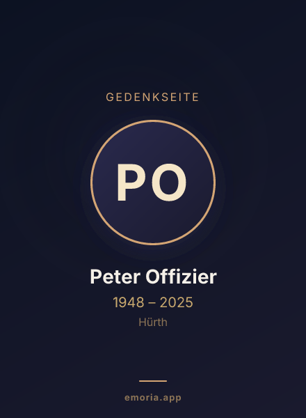 Gedenkportrait von Peter Offizier