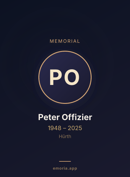 Memorial portrait of Peter Offizier