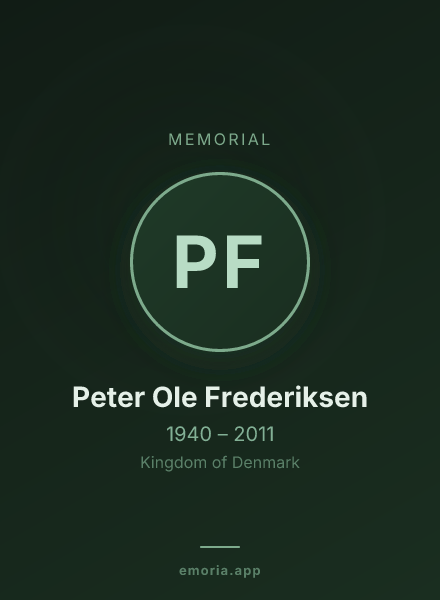 Memorial portrait of Peter Ole Frederiksen