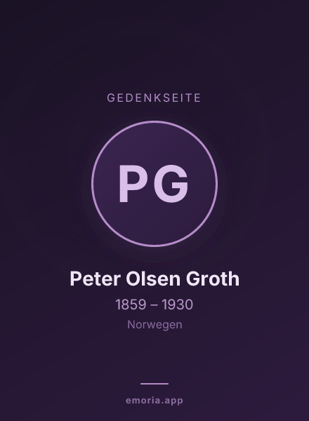 Gedenkportrait von Peter Olsen Groth