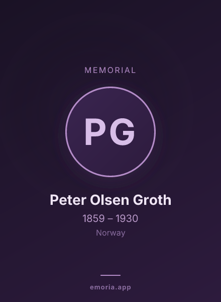 Memorial portrait of Peter Olsen Groth