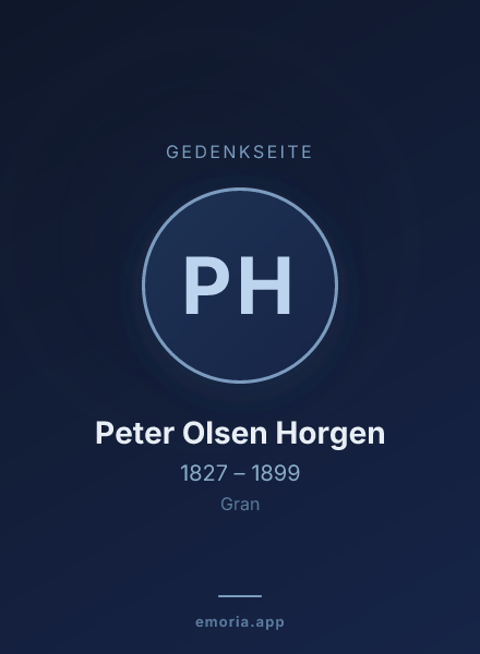 Gedenkportrait von Peter Olsen Horgen