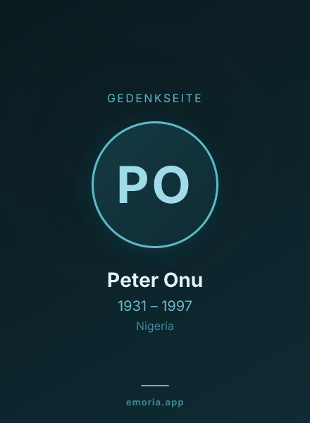 Gedenkportrait von Peter Onu