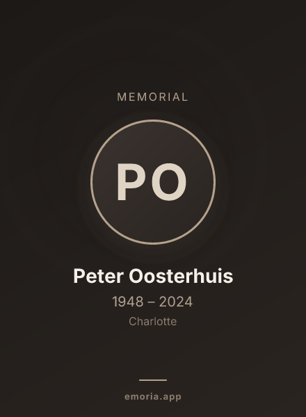 Memorial portrait of Peter Oosterhuis