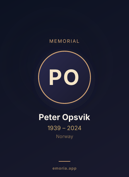 Memorial portrait of Peter Opsvik