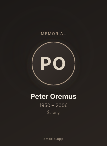 Memorial portrait of Peter Oremus