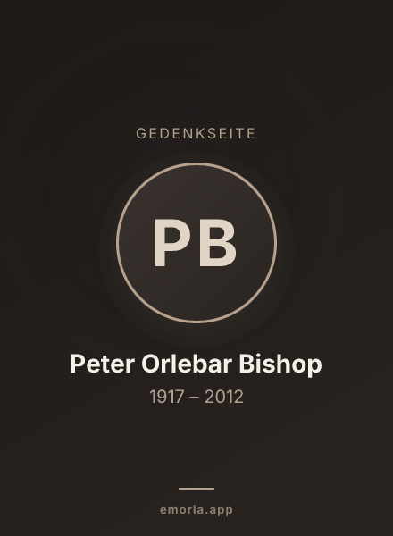 Gedenkportrait von Peter Orlebar Bishop