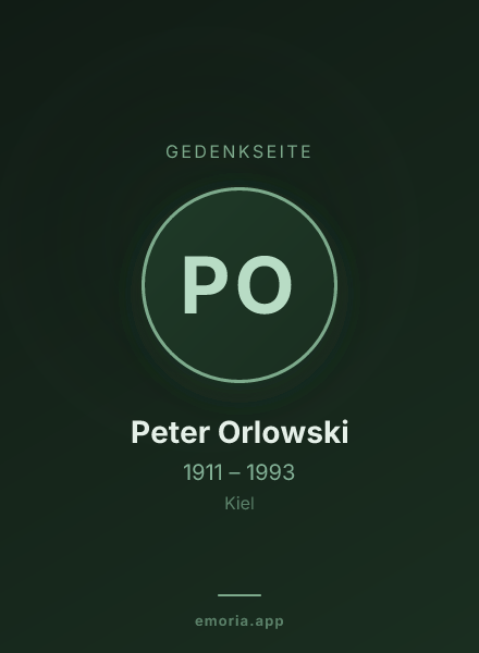 Gedenkportrait von Peter Orlowski