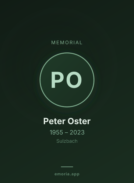 Memorial portrait of Peter Oster