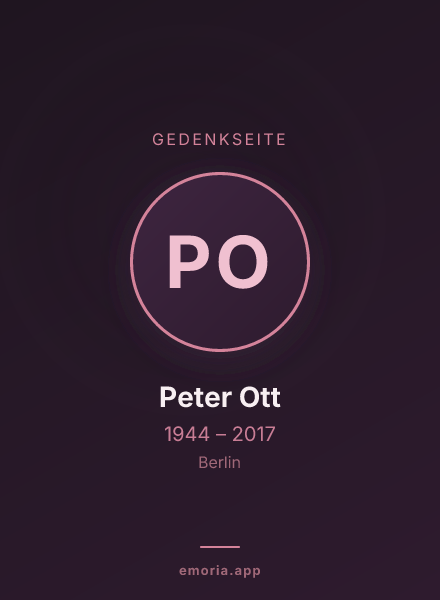 Gedenkportrait von Peter Ott