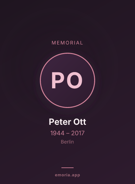 Memorial portrait of Peter Ott