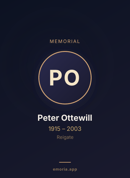 Memorial portrait of Peter Ottewill