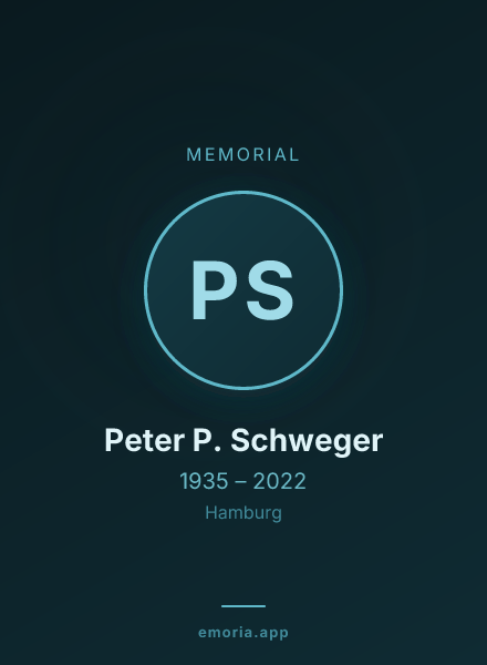 Memorial portrait of Peter P. Schweger