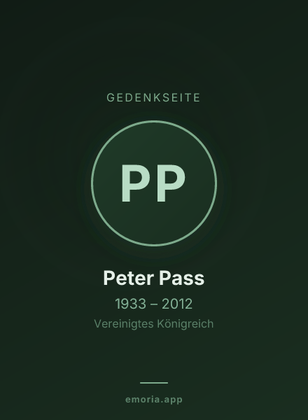 Gedenkportrait von Peter Pass