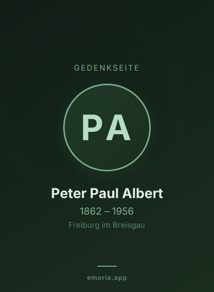 Gedenkportrait von Peter Paul Albert