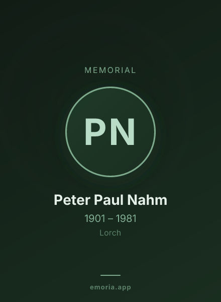 Memorial portrait of Peter Paul Nahm