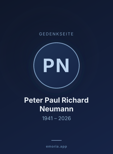 Gedenkportrait von Peter Paul Richard Neumann