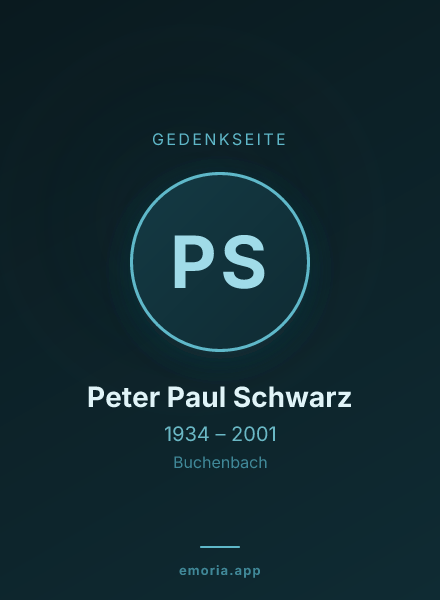 Gedenkportrait von Peter Paul Schwarz