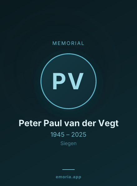 Memorial portrait of Peter Paul van der Vegt