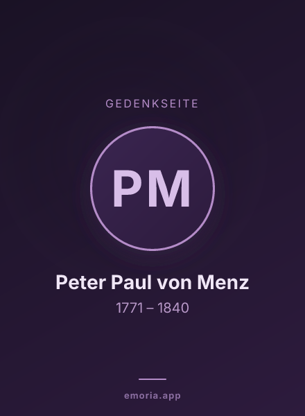 Gedenkportrait von Peter Paul von Menz