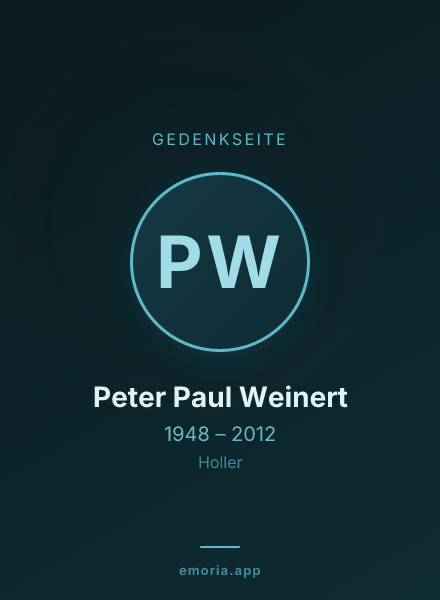 Gedenkportrait von Peter Paul Weinert