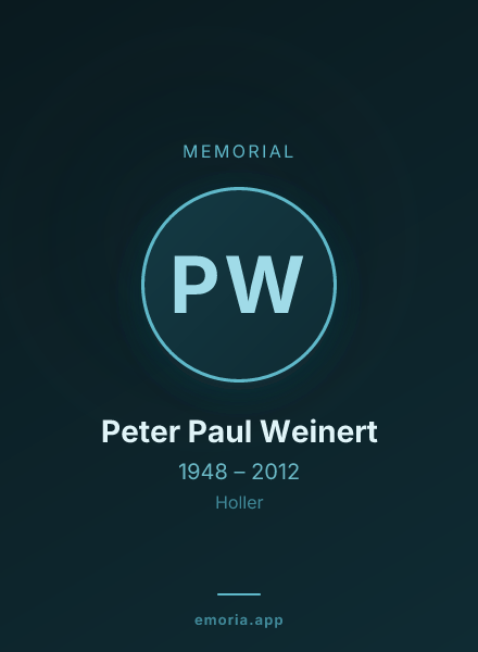 Memorial portrait of Peter Paul Weinert