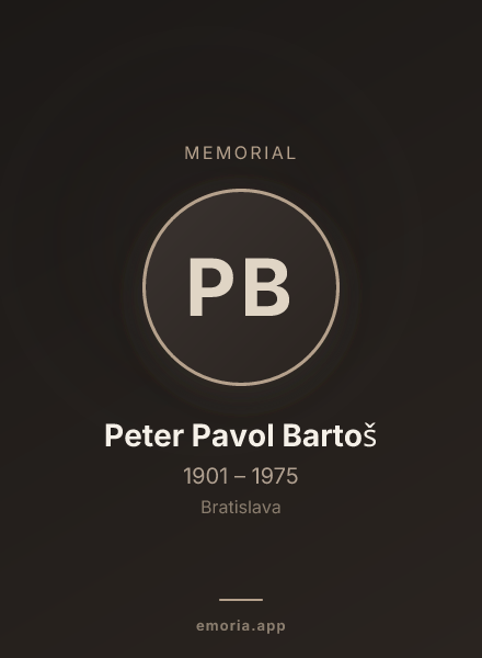 Memorial portrait of Peter Pavol Bartoš