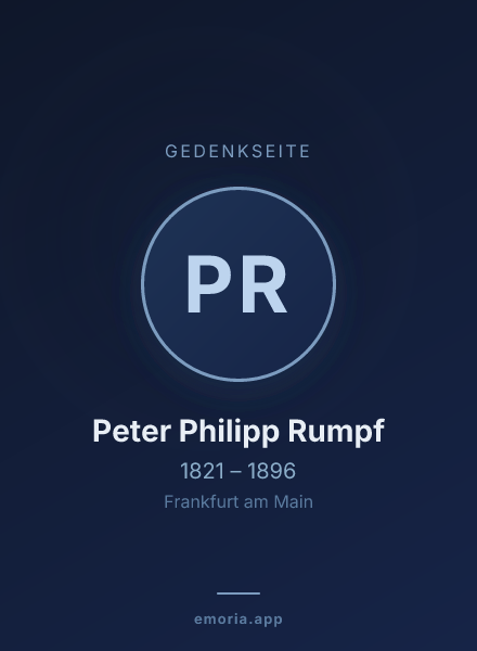 Gedenkportrait von Peter Philipp Rumpf