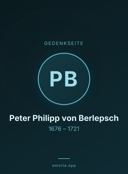 Gedenkportrait von Peter Philipp von Berlepsch