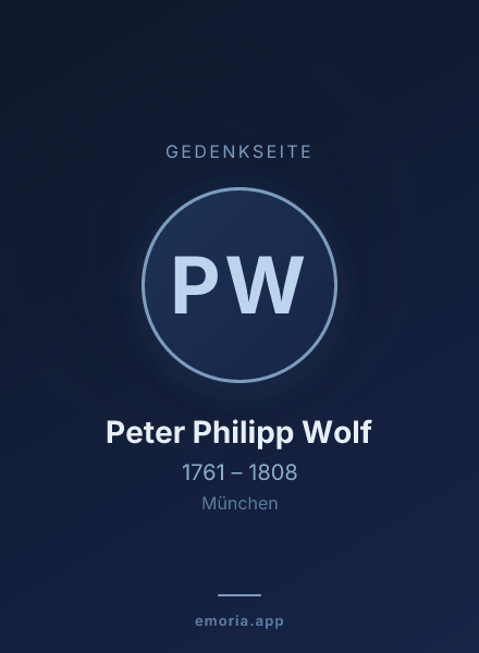 Gedenkportrait von Peter Philipp Wolf
