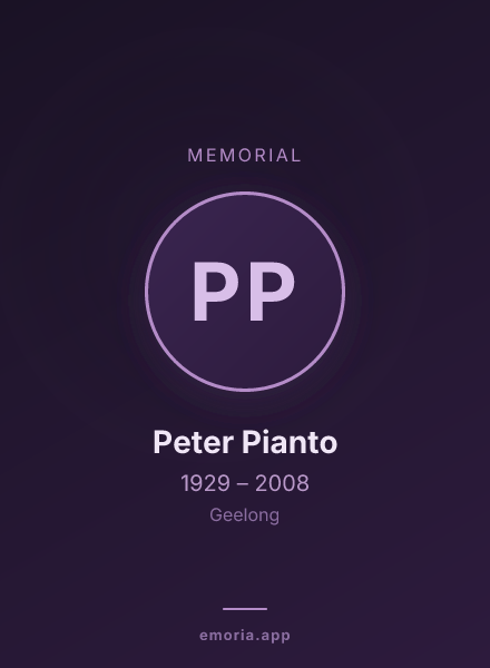 Memorial portrait of Peter Pianto