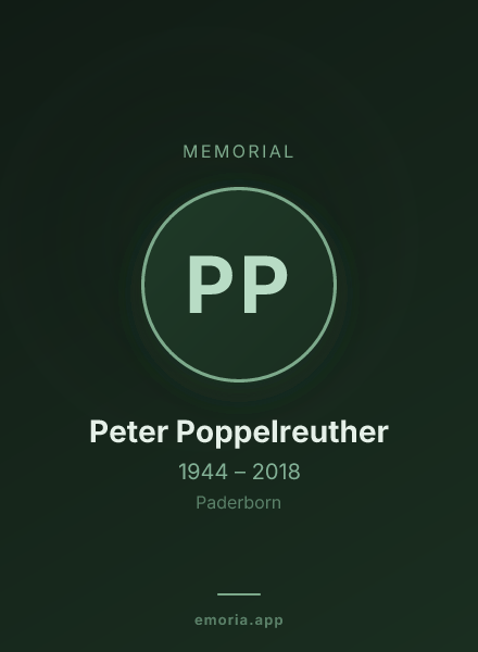Memorial portrait of Peter Poppelreuther