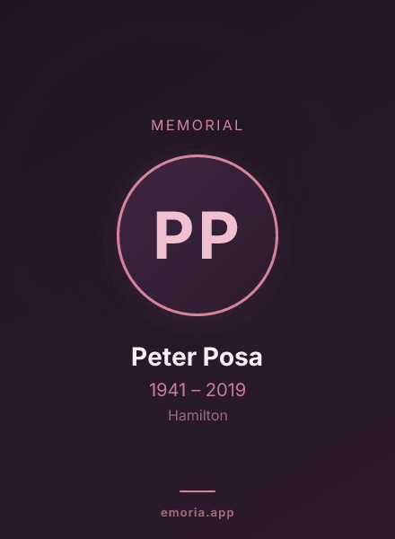 Memorial portrait of Peter Posa