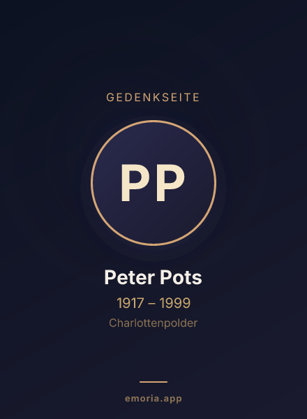 Gedenkportrait von Peter Pots