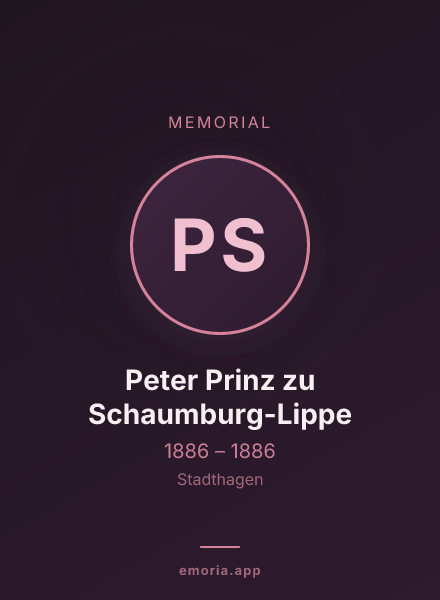 Memorial portrait of Peter Prinz zu Schaumburg-Lippe