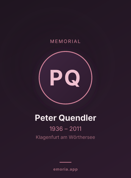 Memorial portrait of Peter Quendler
