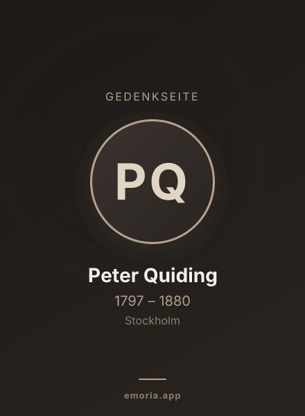 Gedenkportrait von Peter Quiding