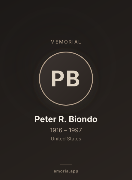 Memorial portrait of Peter R. Biondo