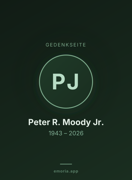Gedenkportrait von Peter R. Moody Jr.