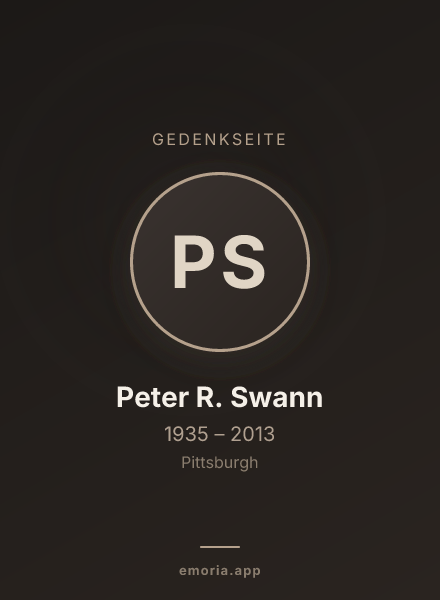 Gedenkportrait von Peter R. Swann