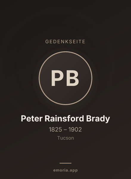 Gedenkportrait von Peter Rainsford Brady