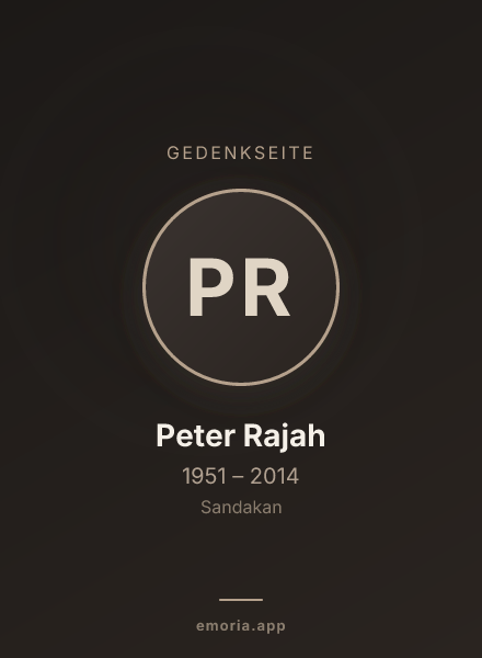 Gedenkportrait von Peter Rajah
