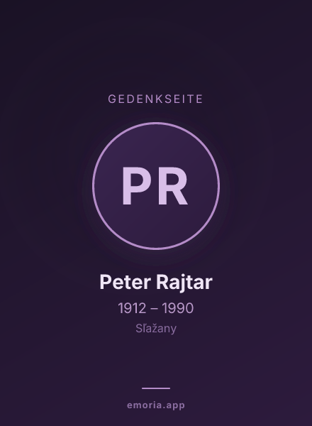 Gedenkportrait von Peter Rajtar
