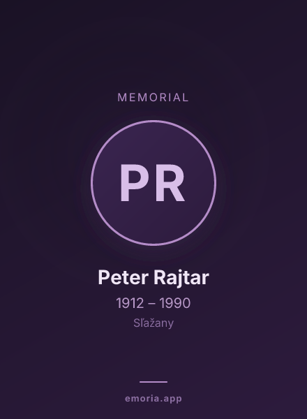 Memorial portrait of Peter Rajtar