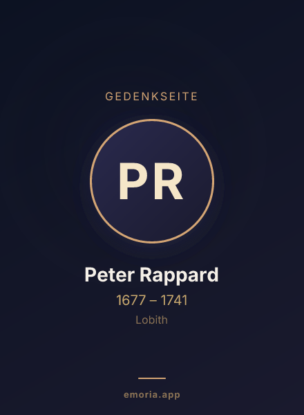 Gedenkportrait von Peter Rappard